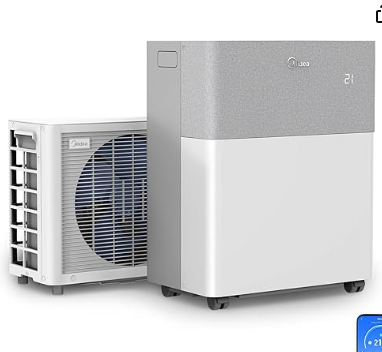 Midea Portasplit 12000 BTU Mobile Air Conditioner, Cooling A++/Heating A+, 42m², 39dB Silent Mode